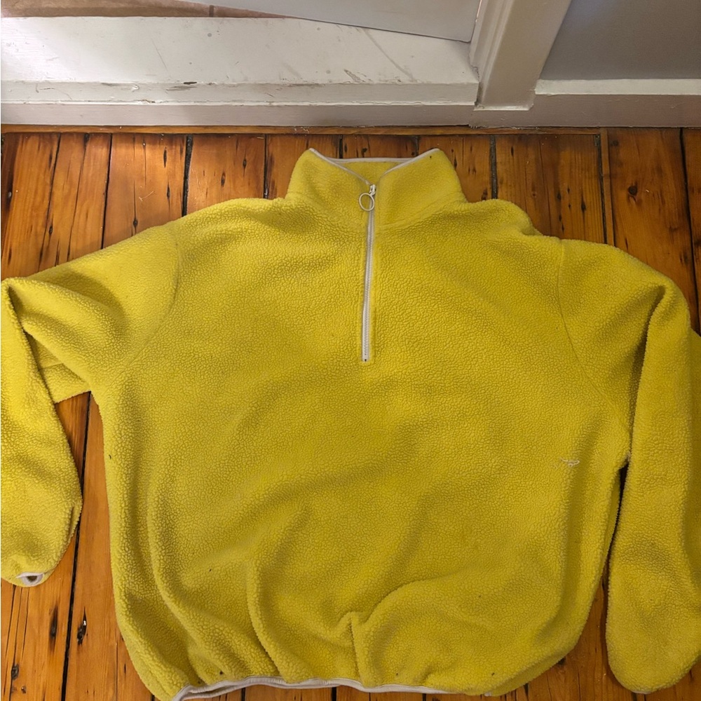 Parke Yellow Fleece Quarter-Zip Sweatshirt Cozy Fit